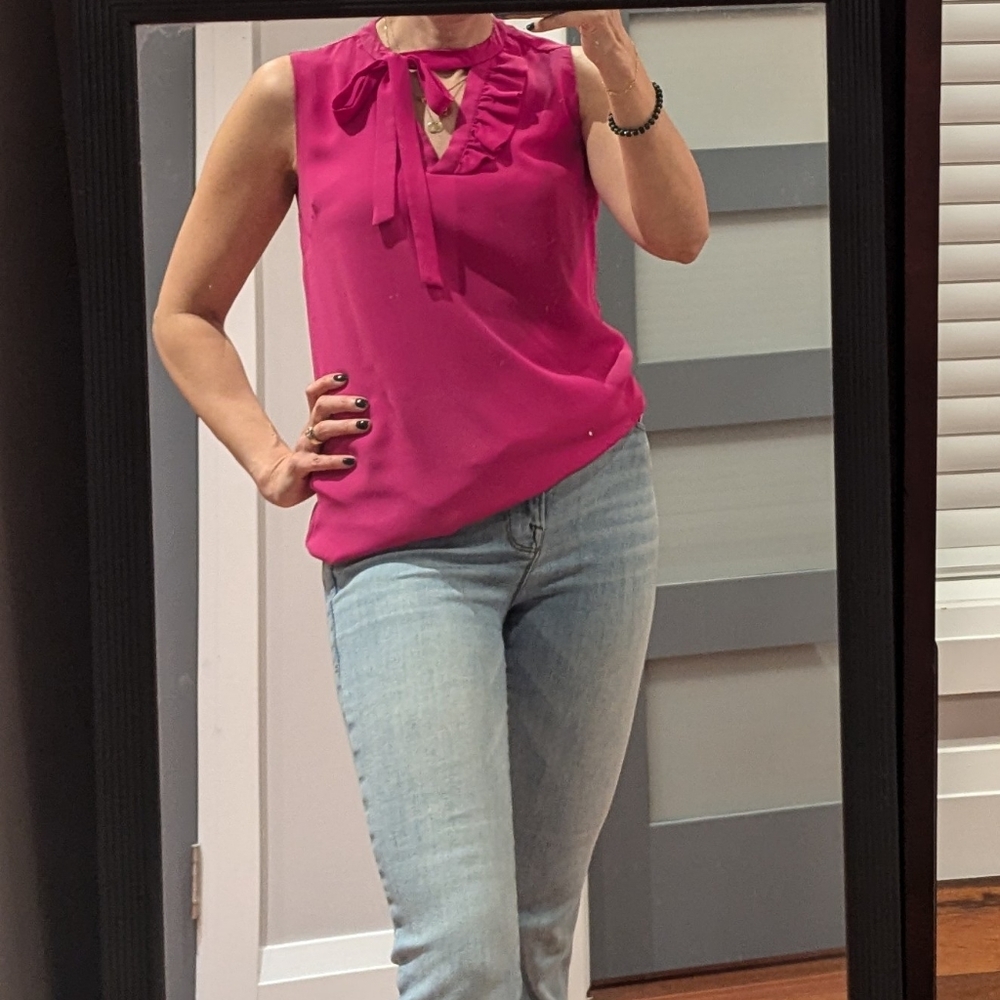 RW&Co Deep Pink sleeveless top size XS